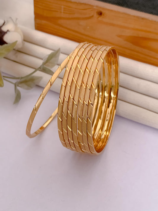 Stylish Gold Plated Design Bangles (Set of 8)