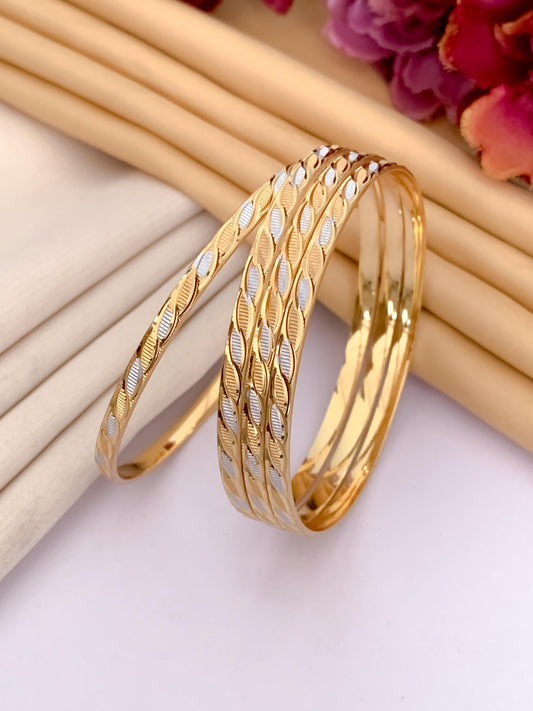 Artistic Charm Bangles ( Set of 4) | Gold Plated Bangles for Women and Girls | Birthday Gift For girls & women Anniversary Gift for Wife
