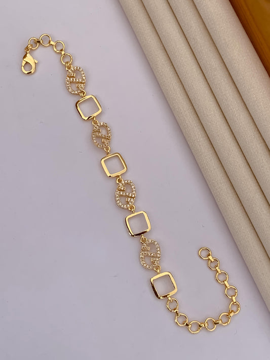 Clover Star Gold Sterling Bracelet