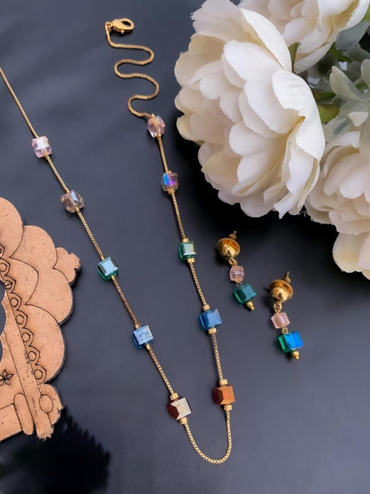 Majestic Meenakari Mala With Earring