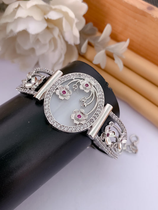 Linear Sparkle Silver Bracelet