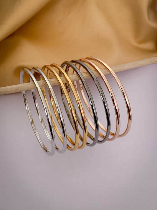 Mix Slender 4 Cuff Stackable Bangles ( Set of 8)