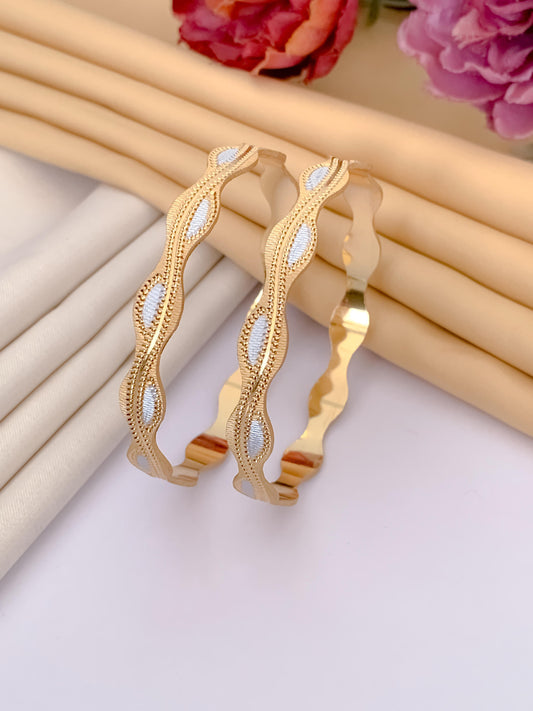 Gold Toned Handcrafted Alloy Bangle