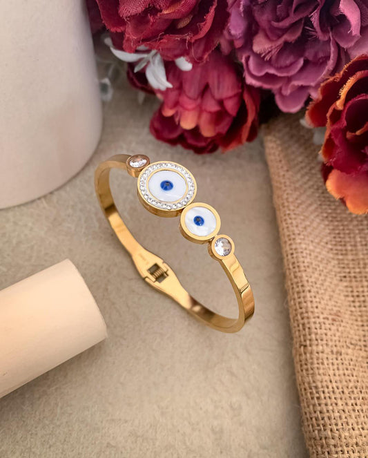 Gold Harness White Eye Bracelet