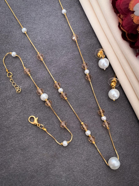 Royal Stone Mala With Earring