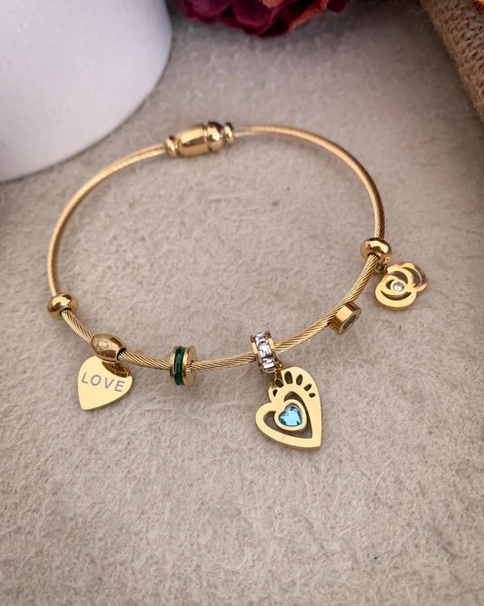 Multi-Charm Love Earth Bracelet