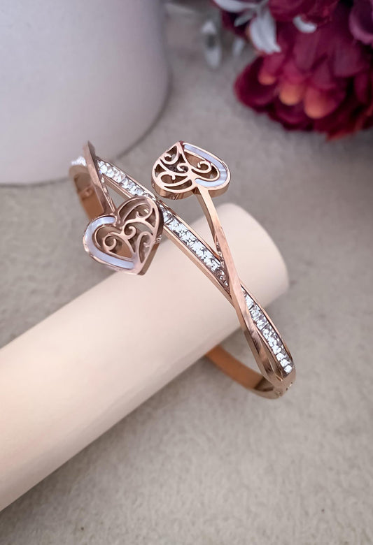 Two Layered Love Shaped Bracelet