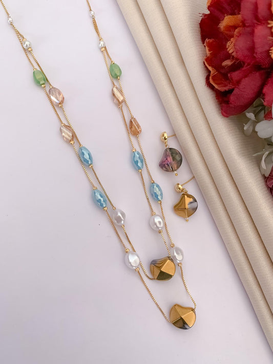 Jhumka Fusion Mala With Earring