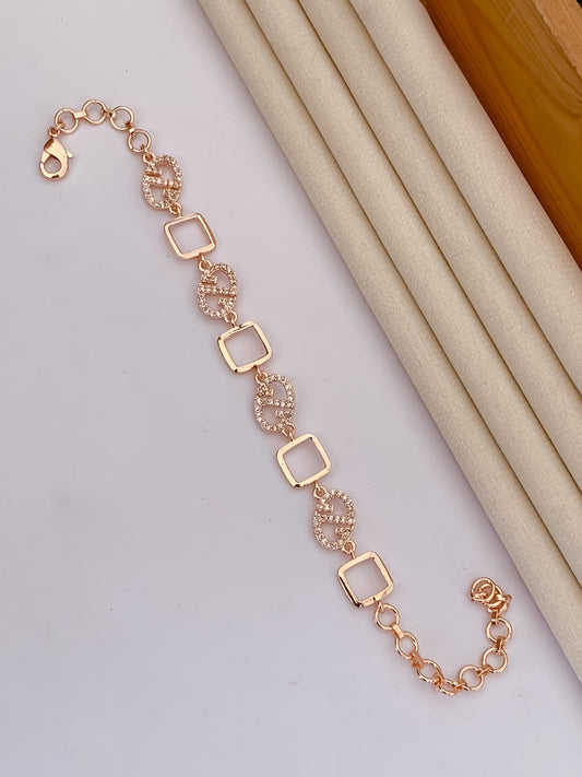 Princess Solitaire Rose Gold Bracelet