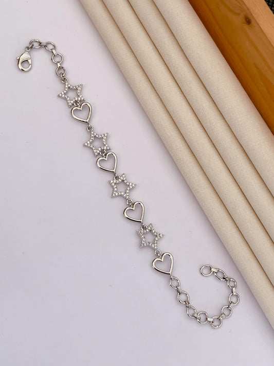 Sleek Ornate Silver Bracelet
