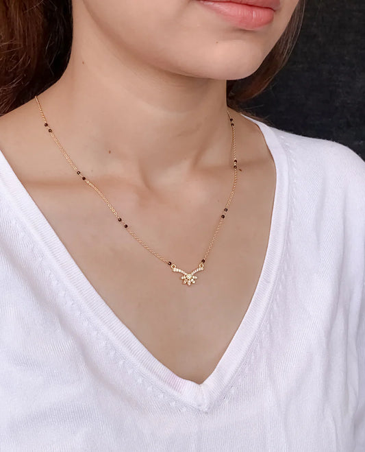 Sole Drop Diamond Mangalsutra
